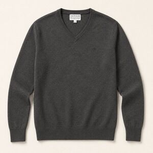 Calvin Klein Men's Medium Merino Blend V-Neck Sweater Gray CK Logo
